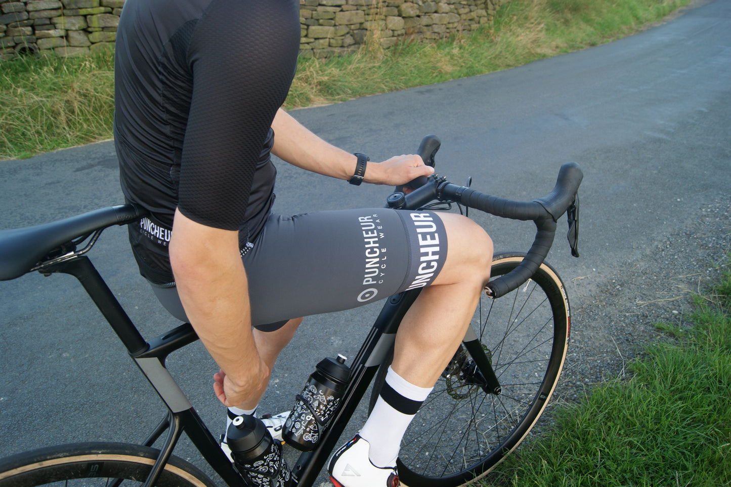 Men's Steel Grey Premium Bib-Shorts