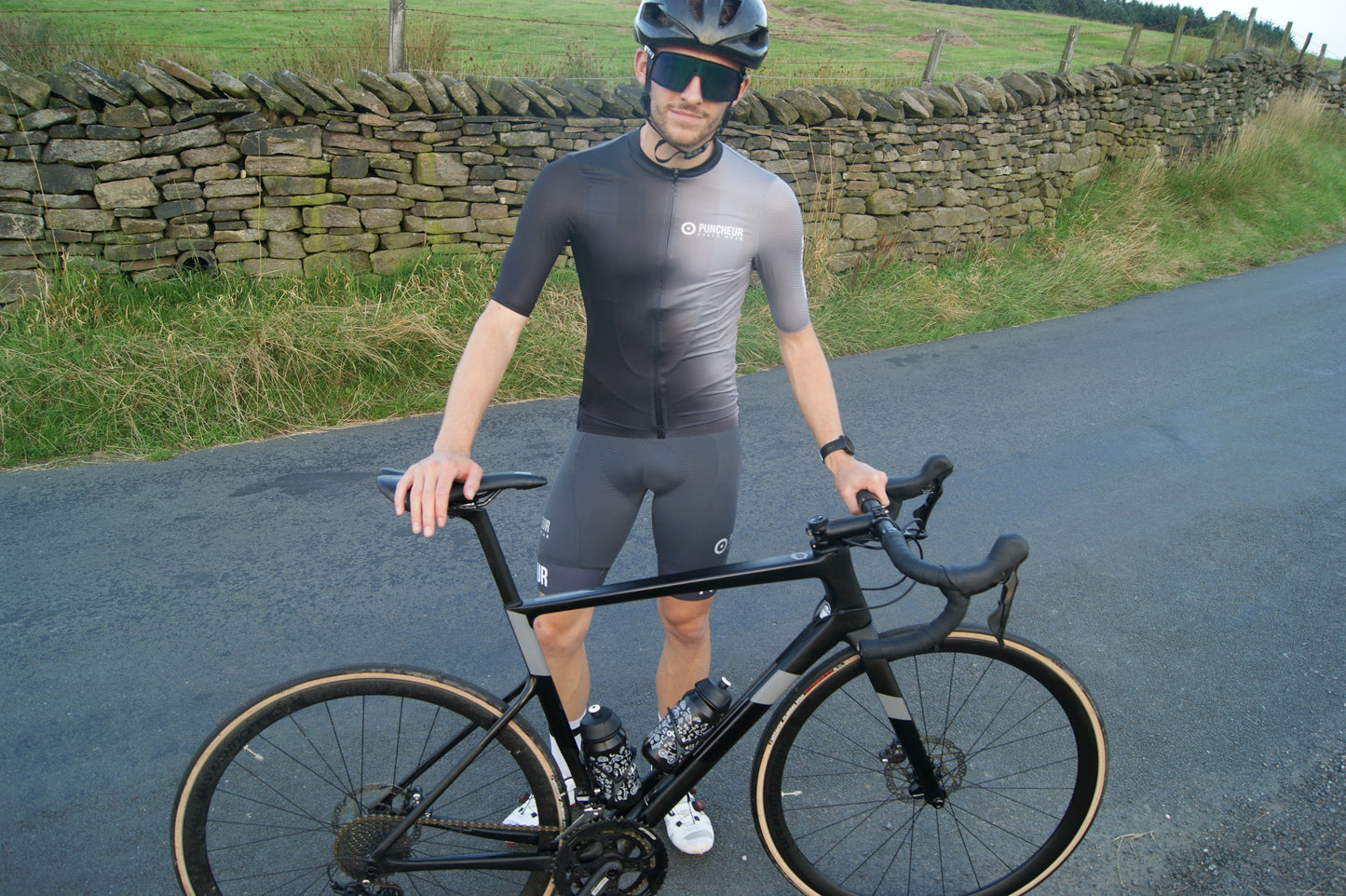 Men's Steel Grey Premium Bib-Shorts
