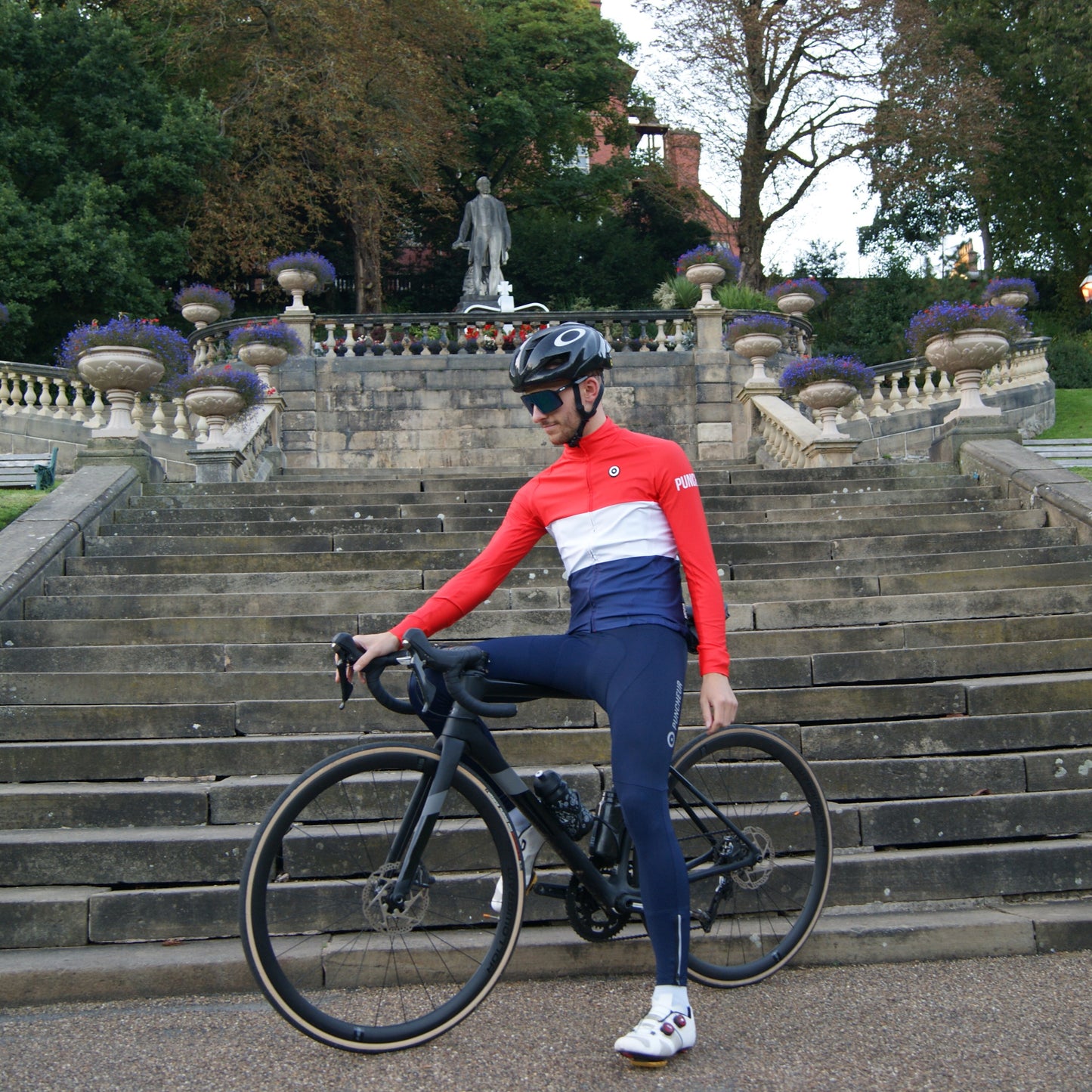 Men's Thermal Long Sleeves Jersey Red Tricolour