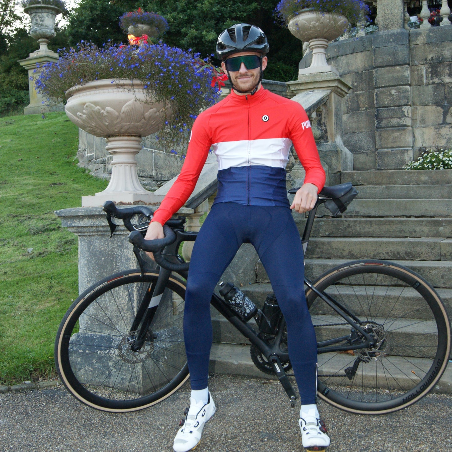 Men's Thermal Long Sleeves Jersey Red Tricolour