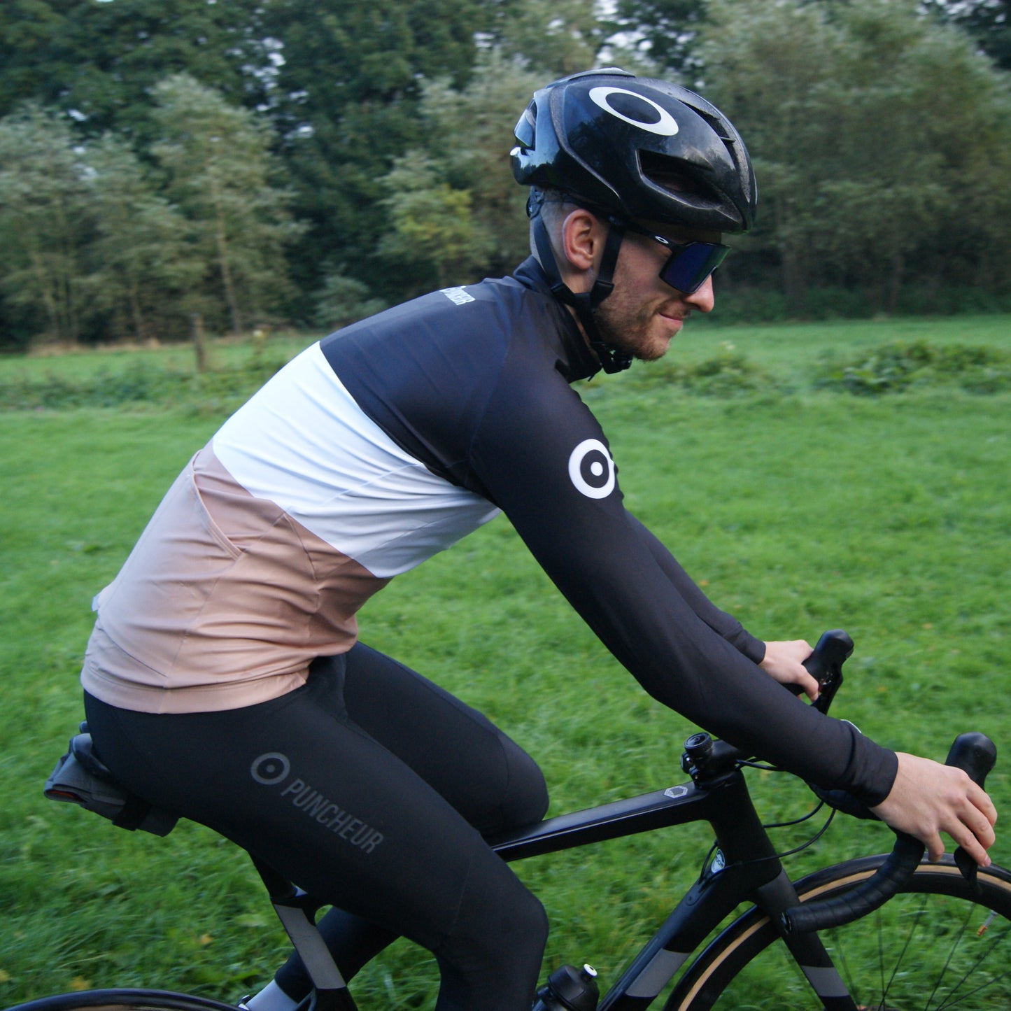 Men's Thermal Long Sleeves Jersey Black Tricolour