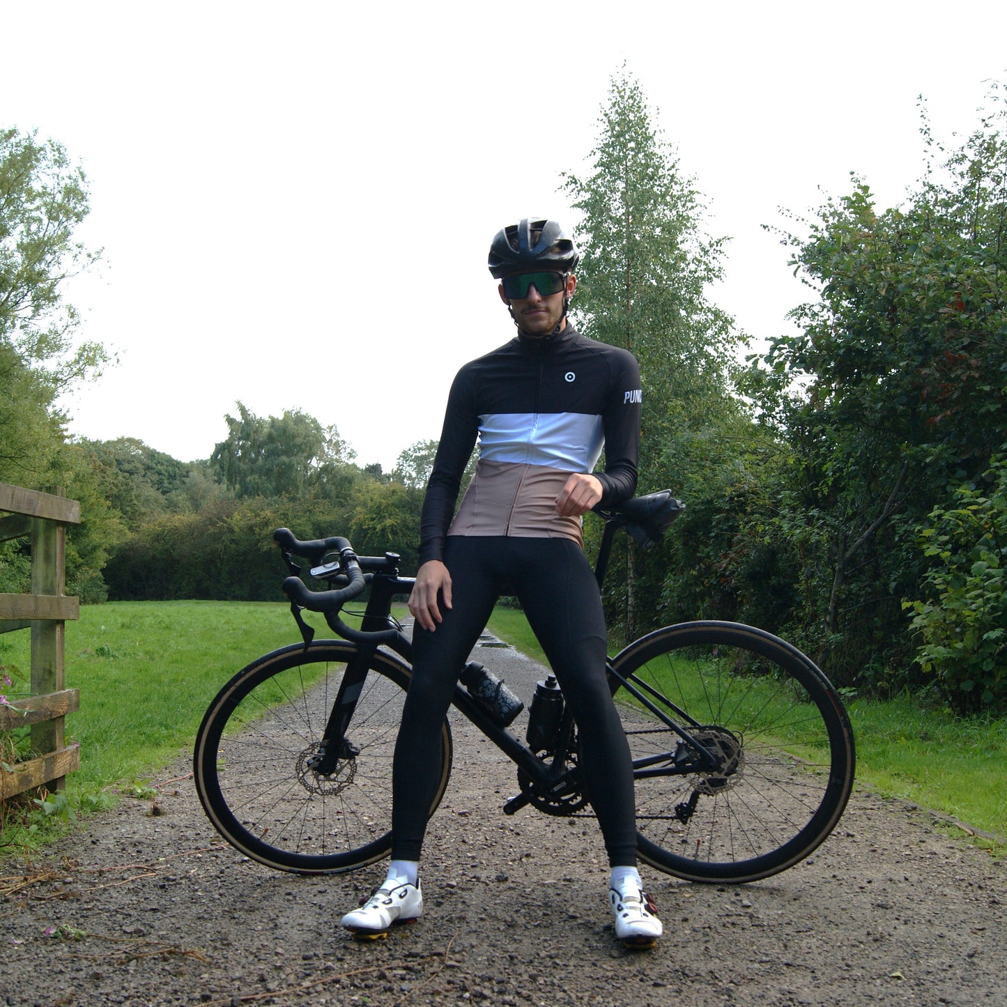 Men's Thermal Long Sleeves Jersey Black Tricolour