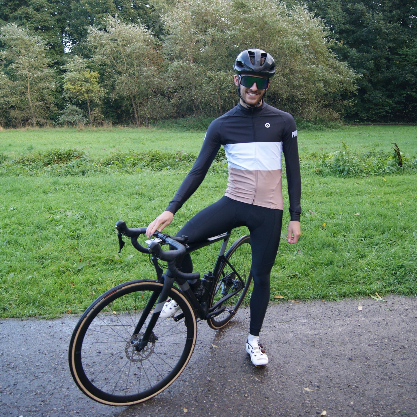 Men's Thermal Long Sleeves Jersey Black Tricolour