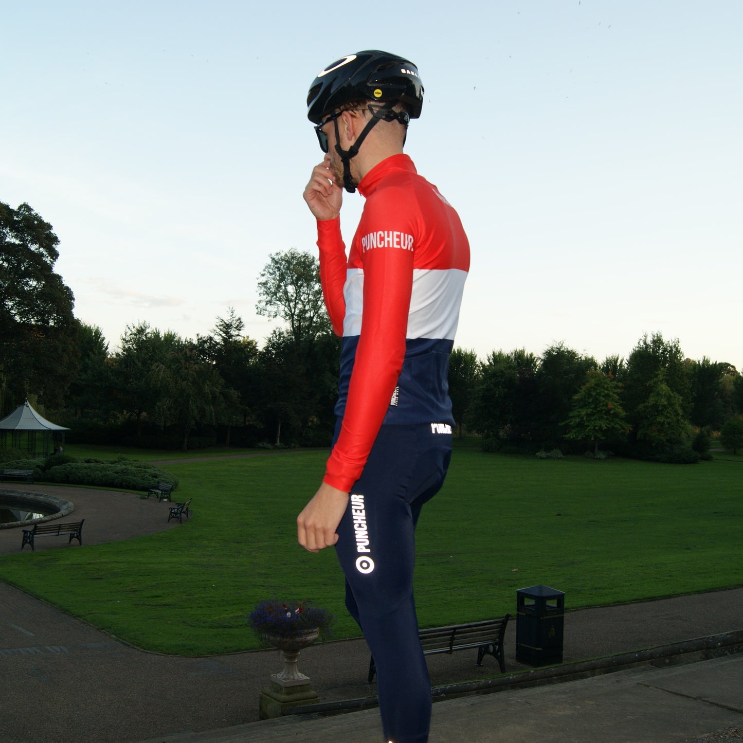 Men's Thermal Long Sleeves Jersey Red Tricolour