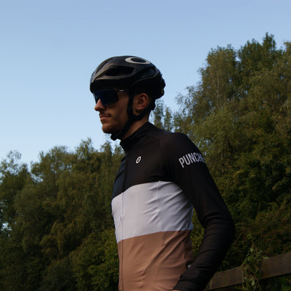 Men's Thermal Long Sleeves Jersey Black Tricolour