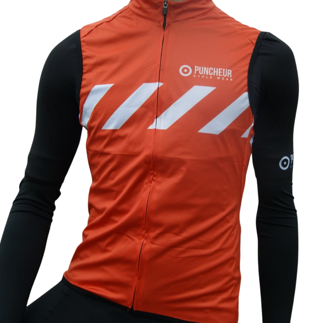 Orange cycling vest top